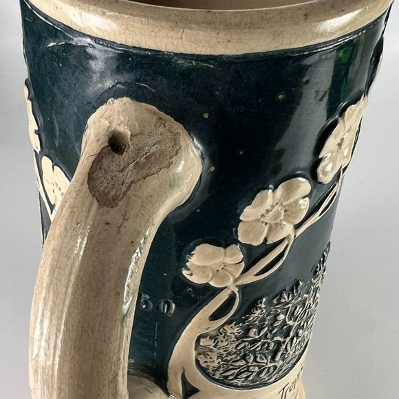 Vtg Lindenwirtin Beer Stein Mug Folk Song German Relief Stoneware .5L - Picture 11 of 12